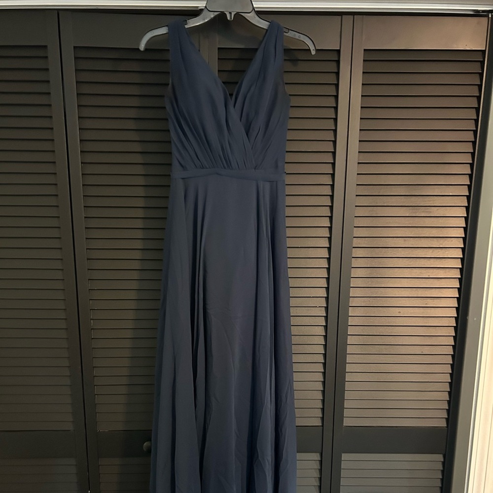 Navy bridesmaid dress, size 2, JJ’s House, chiffon